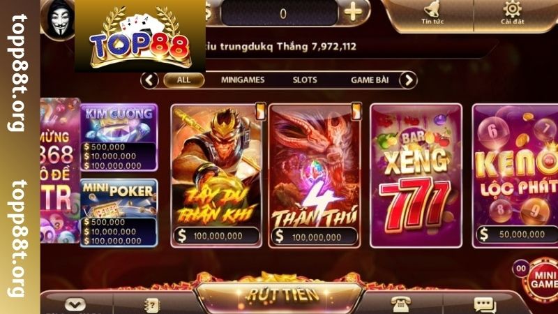 Nổ Hũ TOP88 - Cơ Hội Trúng Được Jackpot Khủng Cực Cao Các tựa game nổ hũ TOP88 phổ biến