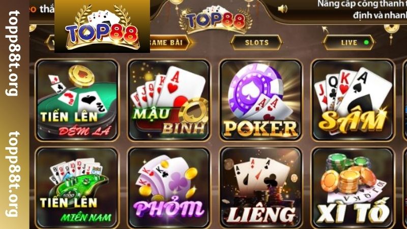 Game Bài TOP88 - Sảnh Game Hấp Dẫn, Ăn Khách Bậc Nhất Điểm danh các sảnh game bài TOP88 phổ biến