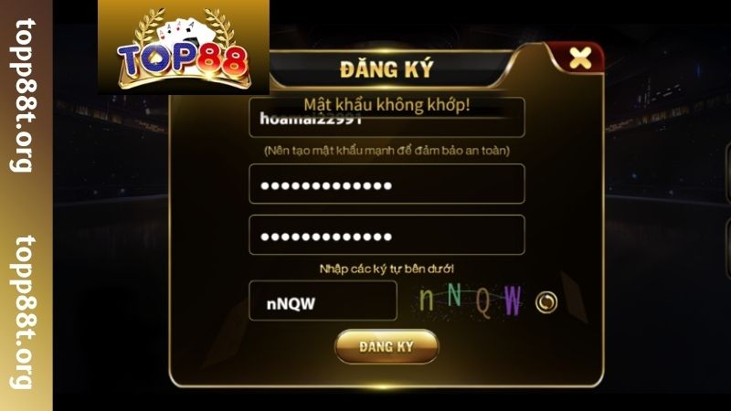 Khắc phục lỗi đăng ký TOP88 thất bại nhanh nhất