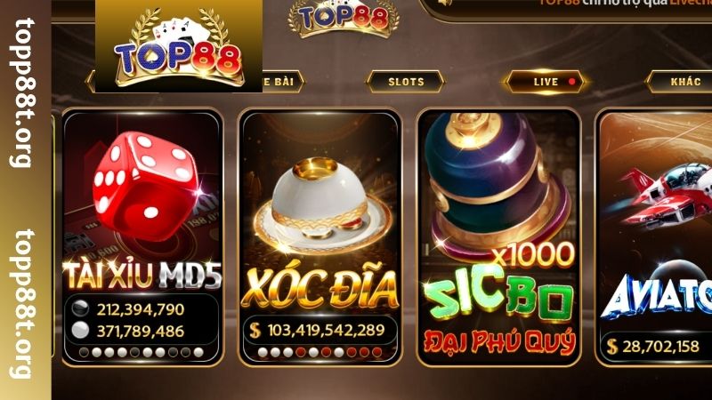 Tổng hợp các sảnh chơi live casino TOP88