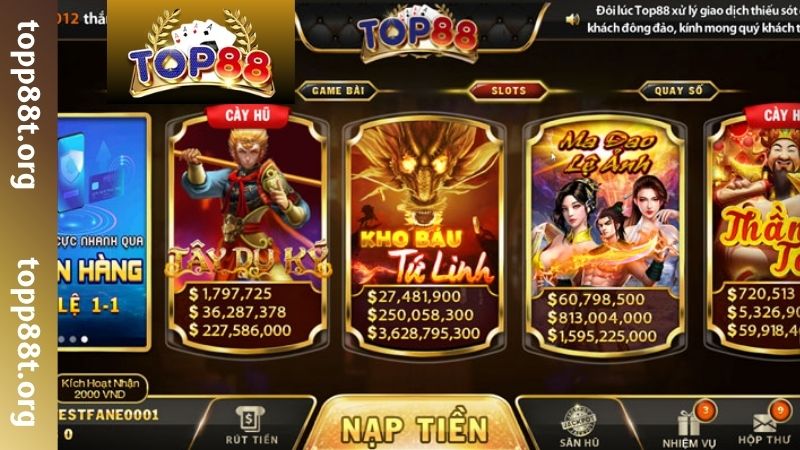 Game Bài TOP88 - Sảnh Game Hấp Dẫn, Ăn Khách Bậc Nhất Ưu điểm nổi bật khi tham gia game bài TOP88